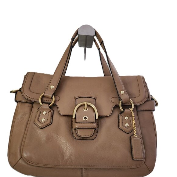 Euc Coach Campbell  All Tan Leather Satchel Handbag Purse - Picture 3 of 16